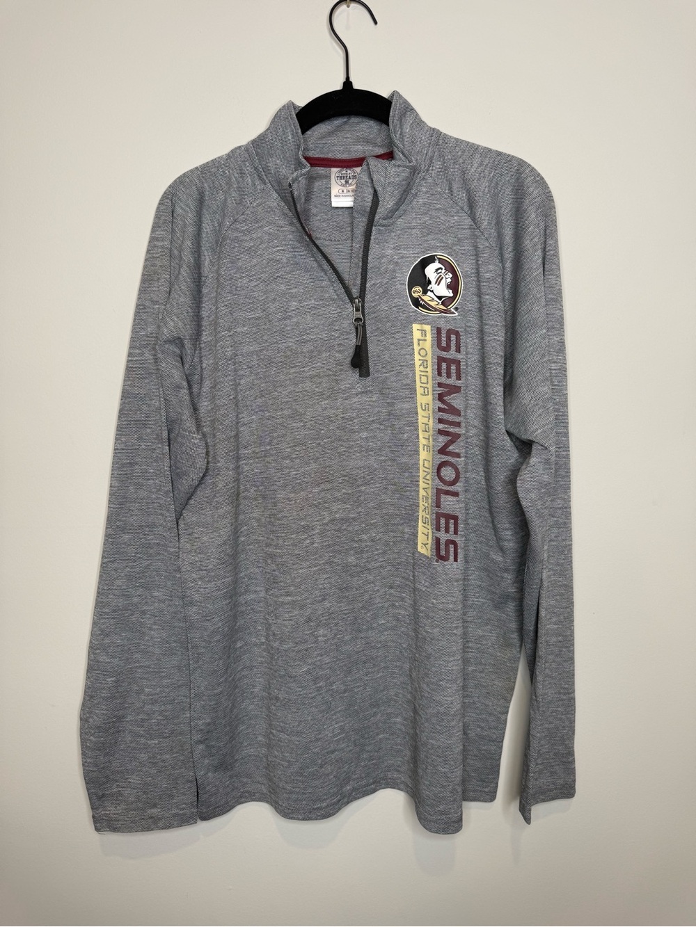 Rivalry Threads Gray Pullover Quarter-Zip with Maroon Seminoles Accents